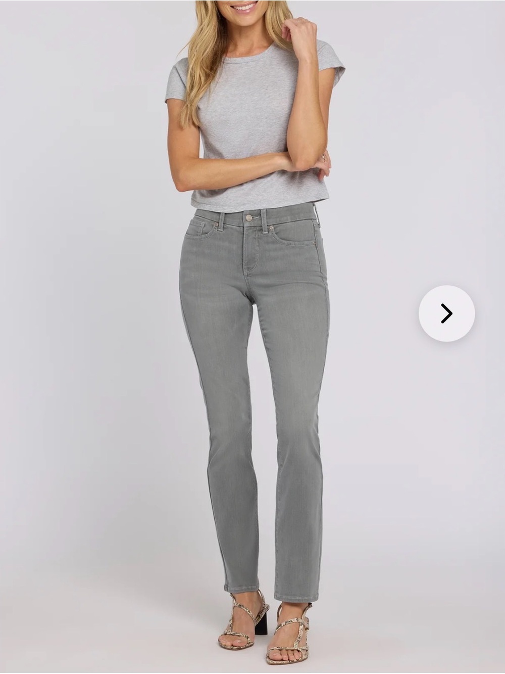 NYDJ Women's Straight Leg Jeans in Charcoal Gray Size 16